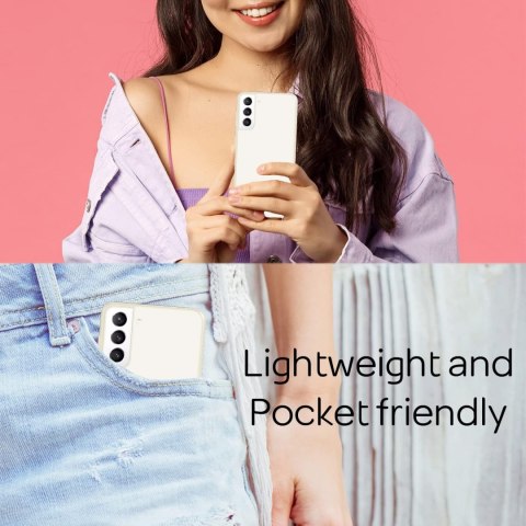 ETUI OCHRONNE SAMSUNG GALAXY S22+ KREMOWE JASNE PLASTIKOWE WYTRZYMAŁE