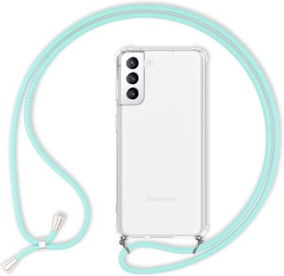 ETUI OCHRONNE SAMSUNG GALAXY S22 PRZEZROCZYSTE +TURKUSOWA SMYCZ SOLIDNE