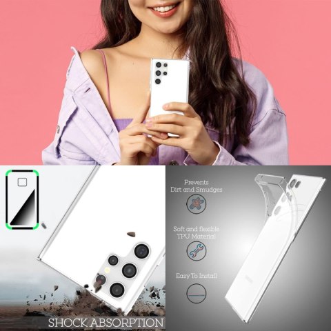 ETUI OCHRONNE SAMSUNG GALAXY S22 ULTRA PRZEZROCZYSTE TRANSPARENTNE SOLIDNE