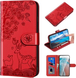 ETUI POKROWIEC DO APPLE IPHONE X/XS CASE CZERWONY ZAMYKANY Z KLAPKĄ