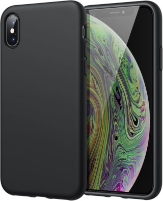 ETUI POKROWIEC DO APPLE IPHONE XS/IPHONE X CASE CZARNE SILIKONOWE PLECKI