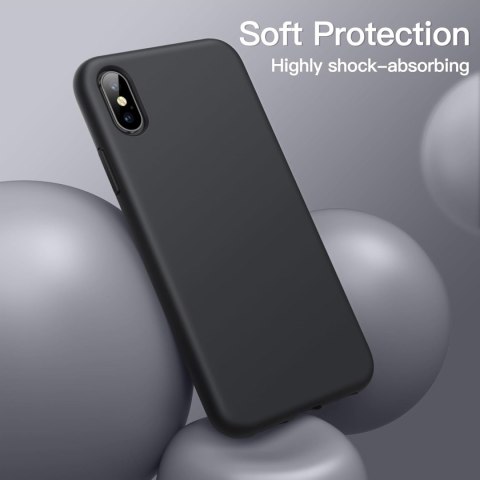 ETUI POKROWIEC DO APPLE IPHONE XS/IPHONE X CASE CZARNE SILIKONOWE PLECKI ETUI POKROWIEC DO APPLE IPHONE XS/IPHONE X CASE CZARNE SILIKONOWE PLECKI