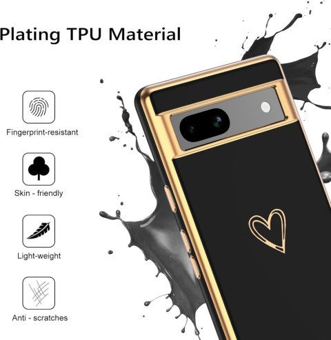 ETUI POKROWIEC DO GOOGLE PIXEL 7A 5G SOLIDNE SILIKONOWE CZARNE ZŁOTE PLECKI ETUI POKROWIEC DO GOOGLE PIXEL 7A 5G SOLIDNE SILIKONOWE CZARNE ZŁOTE PLECKI