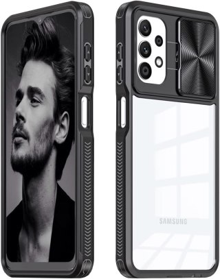 ETUI POKROWIEC DO SAMSUNG GALAXY A13 4G CZARNA RAMKA BEZBARWNE PLECKI M-A13