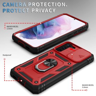 ETUI POKROWIEC DO SAMSUNG GALAXY S21 FE 5G CZERWONE PLECKI PANCERNE 360