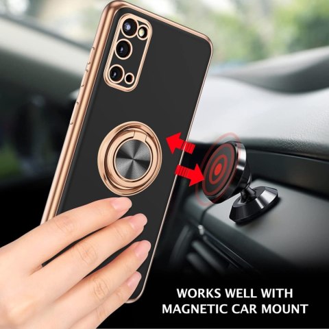 ETUI POKROWIEC SAMSUNG GALAXY S20 CZARNE ZŁOTE PLECKI Z PIERŚCIENIEM +SMYCZ ETUI POKROWIEC SAMSUNG GALAXY S20 CZARNE ZŁOTE PLECKI Z PIERŚCIENIEM +SMYCZ