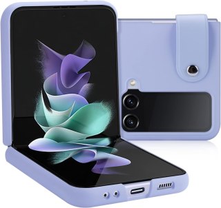 ETUI SAMSUNG GALAXY Z FLIP 4 FIOLETOWE PASTELOWE PLECKI +UCHWYT