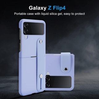 ETUI SAMSUNG GALAXY Z FLIP 4 FIOLETOWE PASTELOWE PLECKI +UCHWYT