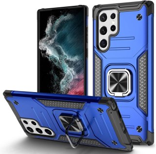ETUI SAMSUNG S22 ULTRA NIEBIESKIE PANCERNE MAGNES UCHWYT RING
