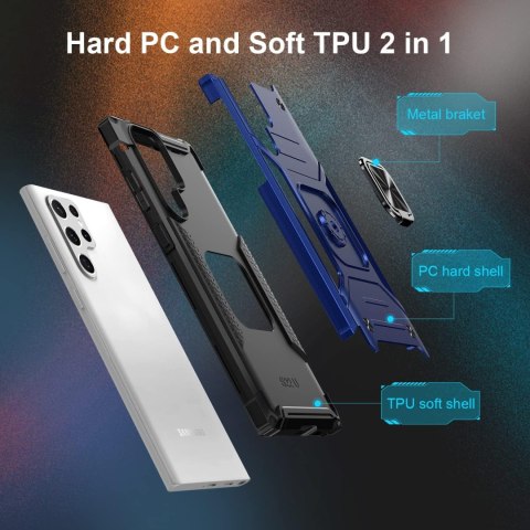 ETUI SAMSUNG S22 ULTRA NIEBIESKIE PANCERNE MAGNES UCHWYT RING ETUI SAMSUNG S22 ULTRA NIEBIESKIE PANCERNE MAGNES UCHWYT RING