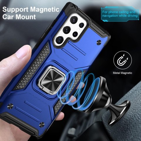 ETUI SAMSUNG S22 ULTRA NIEBIESKIE PANCERNE MAGNES UCHWYT RING ETUI SAMSUNG S22 ULTRA NIEBIESKIE PANCERNE MAGNES UCHWYT RING