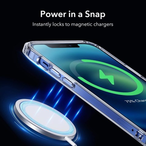 ETUI SILIKONOWE APPLE IPHONE 12/12 PRO BEZBARWNE WZMOCNIONE +MAGSAFE ESR