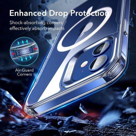 ETUI SILIKONOWE APPLE IPHONE 12/12 PRO BEZBARWNE WZMOCNIONE +MAGSAFE ESR