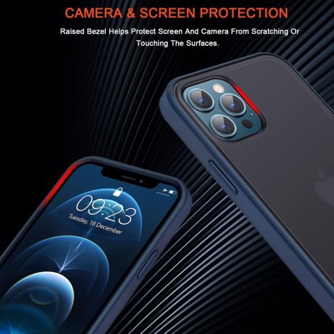 ETUI SILIKONOWE APPLE IPHONE 12/12 PRO GRANATOWA RAMKA MATOWE PLECKI +SZKŁO ETUI SILIKONOWE APPLE IPHONE 12/12 PRO GRANATOWA RAMKA MATOWE PLECKI +SZKŁO