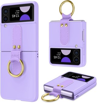 ETUI SKŁADANE DO SAMSUNG GALAXY Z FLIP 4 SILIKONOWE FIOLETOWE +UCHWYT