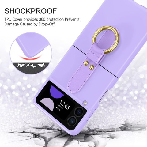ETUI SKŁADANE DO SAMSUNG GALAXY Z FLIP 4 SILIKONOWE FIOLETOWE +UCHWYT