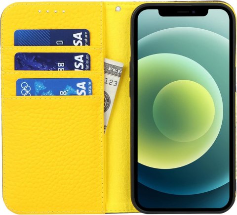 ETUI Z KLAPKĄ APPLE IPHONE 13 CASE BRĄZOWY KHAKI ŻÓŁTY ŚRODEK EKOSKÓRA ETUI Z KLAPKĄ APPLE IPHONE 13 CASE BRĄZOWY KHAKI ŻÓŁTY ŚRODEK EKOSKÓRA