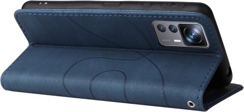 ETUI Z KLAPKĄ XIAOMI 12T/12T PRO CASE GRANATOWY CZERWONY EKOSKÓRA