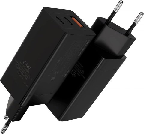 ŁADOWARKA USB C 65W FAST CHARGE USB-A SHUMEIFANG CZARNA 3W1 QC SAMSUNG