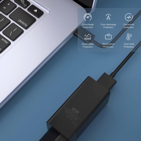 ŁADOWARKA USB C 65W FAST CHARGE USB-A SHUMEIFANG CZARNA 3W1 QC SAMSUNG