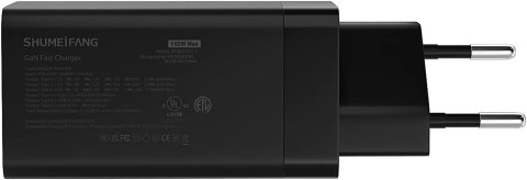 ŁADOWARKA USB C 65W FAST CHARGE USB-A SHUMEIFANG CZARNA 3W1 QC SAMSUNG
