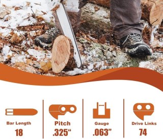 ŁAŃCUCH DO PIŁY ŁAŃCUCHOWEJ NISKIE ODBICIE 0,325 74 OGNIWA 1,6mm 45cm STIHL