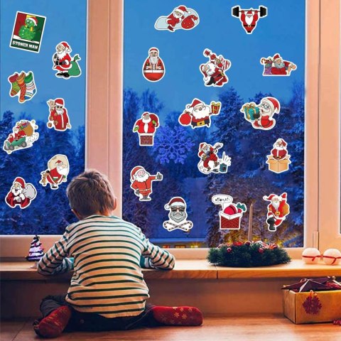 NAKLEJKI WINYLOWE MIX ŚWIĘTA BOŻE NARODZENIE MIKOŁAJ CHOINKA ZESTAW 50szt