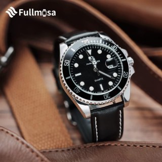 PASEK SKÓRZANY DO ZEGARKA SMARTWATCH CZARNY UNIWERSALNY 20MM FULLMOSA