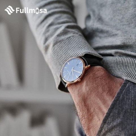 PASEK SKÓRZANY DO ZEGARKA SMARTWATCH CZARNY UNIWERSALNY 20MM FULLMOSA