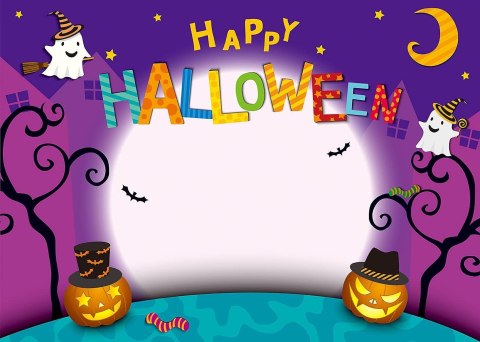 TŁO WINYLOWE FOTOGRAFICZNE 2,1x1,5m DYNIE HALLOWEEN FIOLET TŁO WINYLOWE FOTOGRAFICZNE 2,1x1,5m DYNIE HALLOWEEN FIOLET