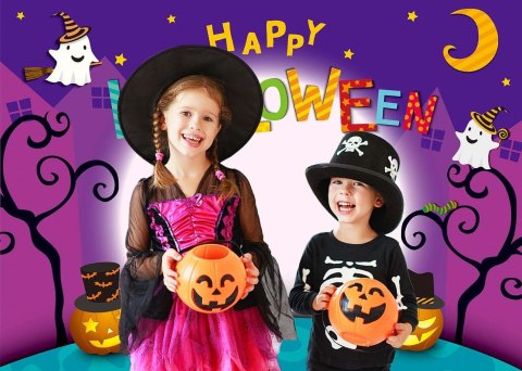 TŁO WINYLOWE FOTOGRAFICZNE 2,1x1,5m DYNIE HALLOWEEN FIOLET TŁO WINYLOWE FOTOGRAFICZNE 2,1x1,5m DYNIE HALLOWEEN FIOLET