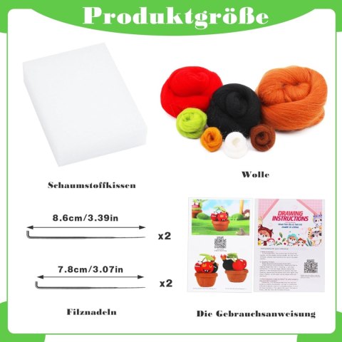 ZESTAW DO FILCOWANIA NA SUCHO WIŚNIE W DONICZCE IGŁY WEŁNA INSTRUKCJA ZESTAW DO FILCOWANIA NA SUCHO WIŚNIE W DONICZCE IGŁY WEŁNA INSTRUKCJA