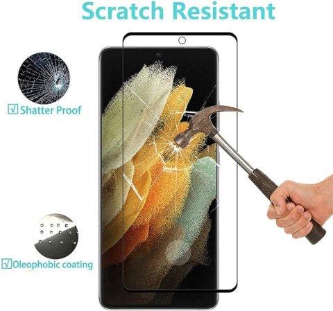 2x SZKŁO HARTOWANE SAMSUNG GALAXY S21 5G Z CZARNĄ RAMKĄ +OCHRONA APARATU