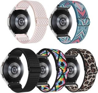 5x BRANSOLETA DO ZEGARKA MIX KOLORÓW WZORÓW NYLON UNIWERSALNY OPASKA 20mm