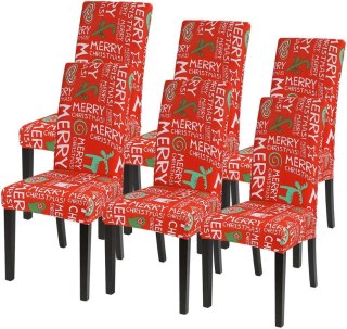 6szt POKROWCE NA KRZESŁA ŚWIĄTECZNA DEKORACJA BOŻE NARODZENIE