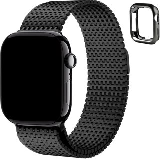 BRANSOLETA DO ZEGARKA APPLE WATCH 1/2/3/4/5/6/7/8/9/SE 42/44/45 CZARNA+ETUI