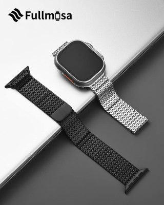 BRANSOLETA DO ZEGARKA APPLE WATCH 1/2/3/4/5/6/7/8/9/SE 42/44/45 CZARNA+ETUI
