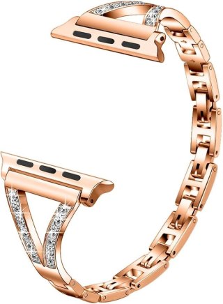 BRANSOLETA DO ZEGARKA APPLE WATCH 2/3/4/5/6/7/8/9/SE 38/40/41 RÓŻOWE ZŁOTO