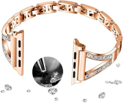 BRANSOLETA DO ZEGARKA APPLE WATCH 2/3/4/5/6/7/8/9/SE 38/40/41 RÓŻOWE ZŁOTO BRANSOLETA DO ZEGARKA APPLE WATCH 2/3/4/5/6/7/8/9/SE 38/40/41 RÓŻOWE ZŁOTO