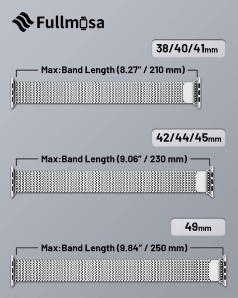 BRANSOLETA DO ZEGARKA APPLE WATCH ULTRA/ULTRA 2 49mm SREBRNA +ETUI