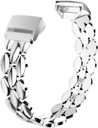 BRANSOLETA DO ZEGARKA FITBIT CHARGE 3 SREBRNA METALOWA ELEGANCKA