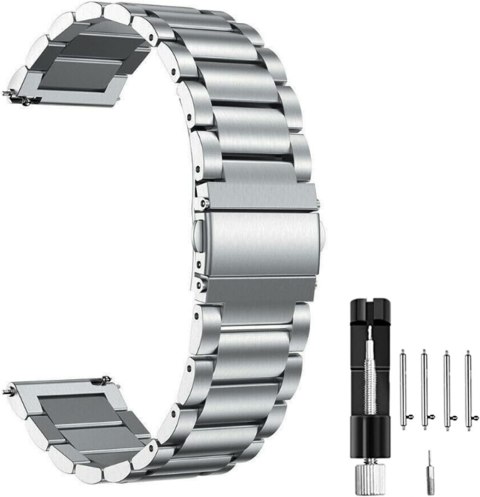 BRANSOLETA DO ZEGARKA SREBRNA STAL UNIWERSALNA ELEGANCKA 22mm BRANSOLETA DO ZEGARKA SREBRNA STAL UNIWERSALNA ELEGANCKA 22mm