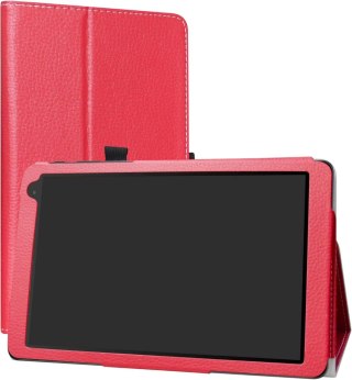 ETUI ALCATEL 1T 10" CZERWONE ZAMYKANE Z KLAPKĄ OCHRONNE SOLIDNE