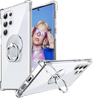 ETUI BEZBARWNE PLECKI SAMSUNG GALAXY S23 ULTRA +RING SM-S918B SM-S918N