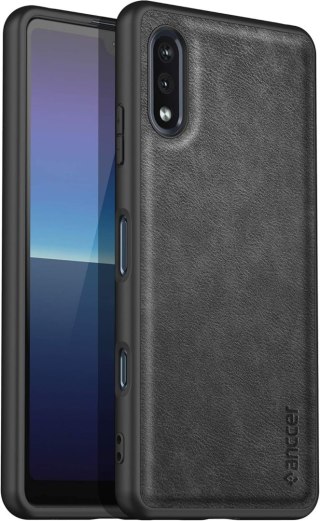 ETUI CZARNE SONY XPERIA ACE SO-02L PLECKI Z EKOSKÓRY ELEGANCKIE