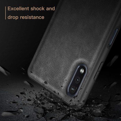 ETUI CZARNE SONY XPERIA ACE SO-02L PLECKI Z EKOSKÓRY ELEGANCKIE