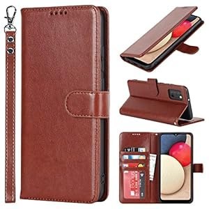 ETUI OCHRONNE SAMSUNG GALAXY A02S BRĄZOWE ZAMYKANE Z KLAPKĄ WYTRZYMAŁE