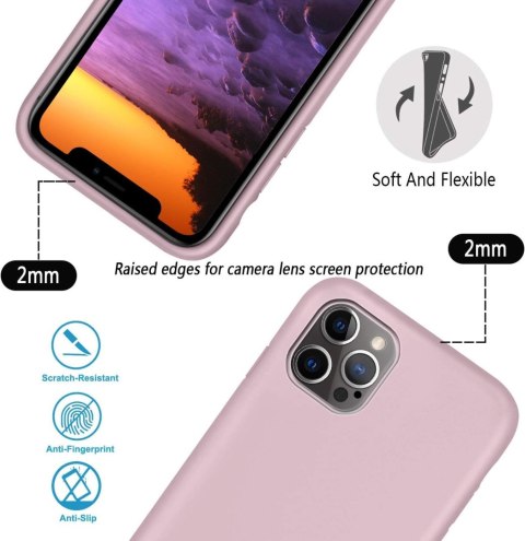 ETUI POKROWIEC APPLE IPHONE 12/12 PRO RÓŻOWE SILIKONOWE PLECKI +SMYCZ