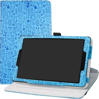 ETUI SAMSUNG GALAXY TAB A 8.0 2019 NIEBIESKIE WYTŁACZANE WZORY UROCZE