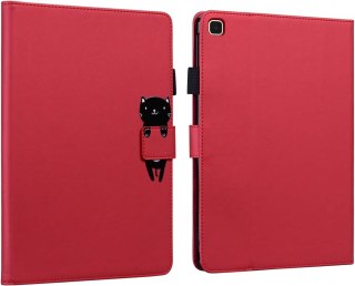 ETUI SAMSUNG GALAXY TAB A7 2020 CZERWONE KOTEK SŁODKIE UROCZE Z KLAPKĄ